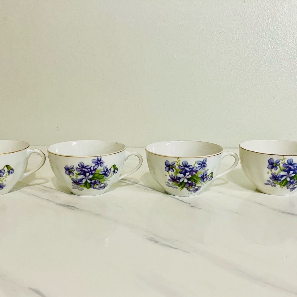 Set of 4 Floral Teacup